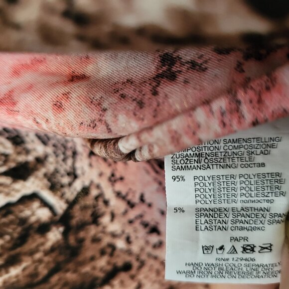 Venus Y2k Pink snakeprint top asymetrical hem patchwork beaded Fairy grunge - Picture 6 of 7